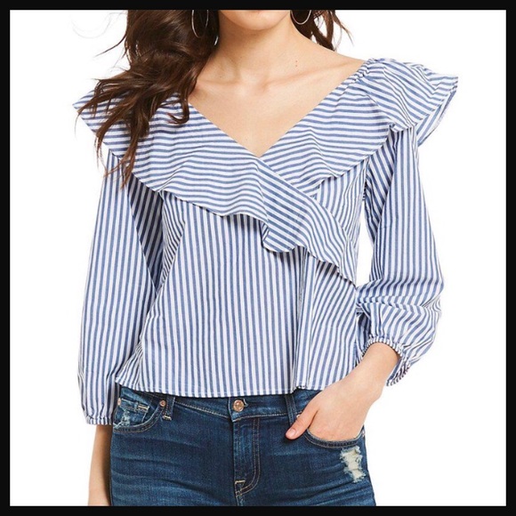 Anthropologie Tops - [NWT] ANTHROPOLOGIE | SANCTUARY blue striped top